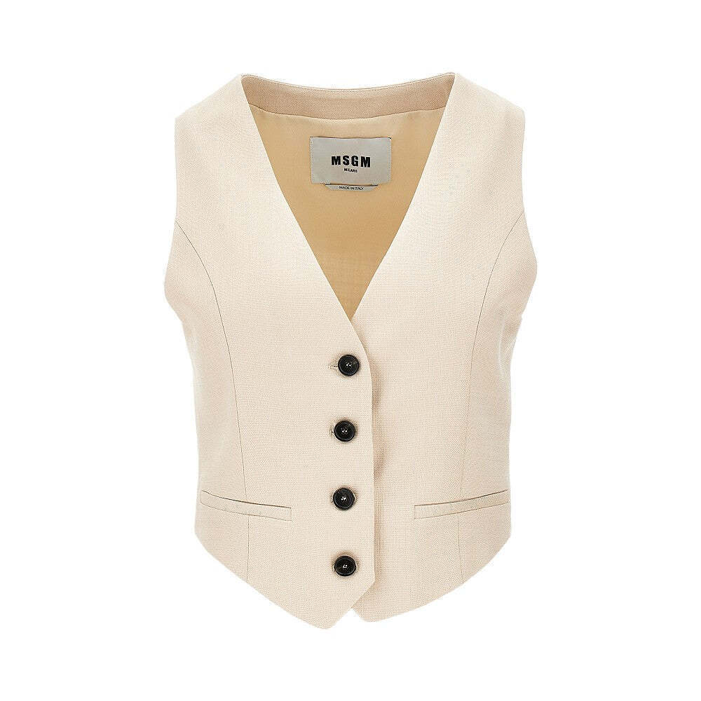Msgm Viscose-Blend Canvas Vest